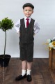 Boys Brown Tweed Check Shorts Suit with Flat Cap - Harley