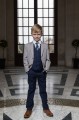 Boys Navy Trouser Suit with Brown Tweed Jacket - Hugh