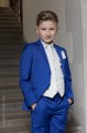 Boys Electric Blue & Ivory Scroll Jacket Suit - Bradley