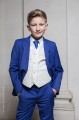 Boys Electric Blue & Ivory Suit with Royal Blue Tie - Bradley