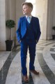 Boys Electric Blue Suit with Sky Blue Tie - Barclay