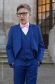 Boys Electric Blue Suit with Baby Pink Dickie Bow - Barclay