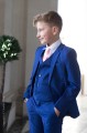 Boys Electric Blue Suit with Baby Pink Tie - Barclay