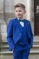 Boys Electric Blue Suit with Forest Green Bow & Hankie - Barclay