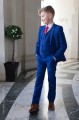 Boys Electric Blue Suit with Hot Pink Tie - Barclay