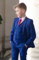 Boys Electric Blue Suit with Hot Pink Tie - Barclay