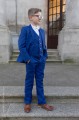 Boys Electric Blue Suit with Ivory Dickie Bow - Barclay