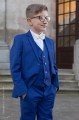 Boys Electric Blue Suit with Ivory Dickie Bow - Barclay