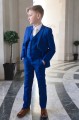 Boys Electric Blue Suit with Ivory Tie - Barclay