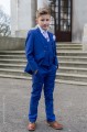 Boys Electric Blue Suit with Lilac Cravat Set - Barclay