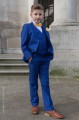 Boys Electric Blue Suit with Marigold Bow & Hankie - Barclay