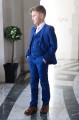 Boys Electric Blue Suit with Pale Pink Tie - Barclay
