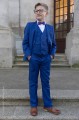 Boys Electric Blue Suit with Purple Dickie Bow - Barclay