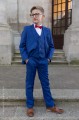Boys Electric Blue Suit with Red Dickie Bow - Barclay