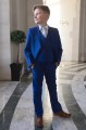 Boys Electric Blue Suit with Silver Tie - Barclay
