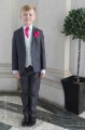 Boys Grey & Ivory Suit with Hot Pink Cravat Set - Oliver