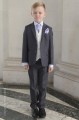 Boys Grey & Ivory Suit with Lilac Cravat Set - Oliver