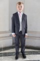 Boys Grey & Ivory Suit with Pale Pink Tie - Oliver