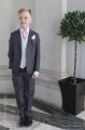 Boys Grey & Ivory Suit with Baby Pink Cravat - Oliver