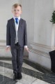 Boys Grey & Ivory Suit with Royal Blue Tie - Oliver