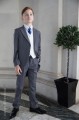 Boys Grey & Ivory Tail Suit with Royal Blue Tie - Melvin