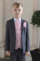 Boys Grey & Pink Diamond Jacket Suit - Lloyd