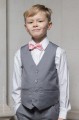 Boys Light Grey Shorts Suit with Baby Pink Dickie Bow - Harry