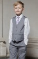 Boys Light Grey Shorts Suit with Lilac Tie - Harry