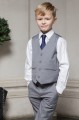 Boys Light Grey Shorts Suit with Navy Tie - Harry