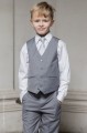 Boys Light Grey Shorts Suit with Silver Tie - Harry