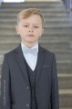 Boys Grey Jacket Suit with Silver Dickie Bow - Oscar