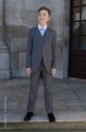 Boys Grey Tail Coat Suit with Sky Blue Tie - Earl