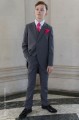 Boys Grey Tail Coat Suit with Hot Pink Cravat Set - Earl