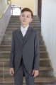 Boys Grey Tail Coat Suit with Ivory Bow Tie - Earl