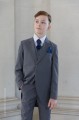 Boys Grey Tail Coat Suit with Navy Cravat Set - Earl