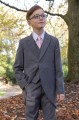 Boys Grey Tail Coat Suit with Pale Pink Tie - Earl