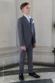 Boys Grey Tail Coat Suit with White Dickie Bow Set - Earl