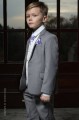 Boys Light Grey & Ivory Suit with Lilac Cravat Set - Tobias
