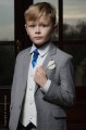 Boys Light Grey & Ivory Suit with Royal Cravat - Tobias