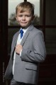 Boys Light Grey & Ivory Suit with Royal Blue Tie - Tobias