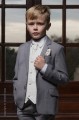 Boys Light Grey & Ivory Scroll Jacket Suit - Tobias
