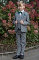 Boys Light Grey Suit with Forest Bow & Hankie - Perry
