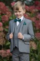 Boys Light Grey Suit with Forest Bow & Hankie - Perry