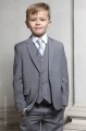 Boys Light Grey Jacket Suit with Silver Tie - Perry