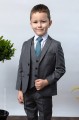 Boys Mid Grey Tailored Fit Jacket Suit - Jacob