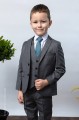 Boys Mid Grey Slim Fit Jacket Suit - Jacob