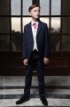 Boys Navy & Ivory Tail Suit with Hot Pink Tie - Darcy