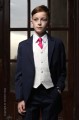 Boys Navy & Ivory Tail Suit with Hot Pink Tie - Darcy
