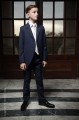 Boys Navy & Ivory Tail Suit with Ivory Tie - Darcy