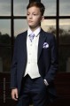 Boys Navy & Ivory Tail Suit with Lilac Cravat Set - Darcy